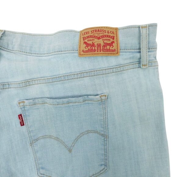 Levis 724 High Rise Straight Jeans Womens Size 20W Frayed Hem Light Wash Denim - Picture 7 of 15